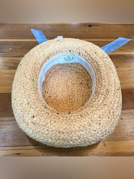 Rare Find! Vintage The Scala Collection Floral Straw Sun Hat w/ Pastel Blooms, S main image 12